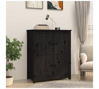 Sideboard Solid Pinewood Black 83x41.5x100cm Farmhouse Rustic Storage Wallattach