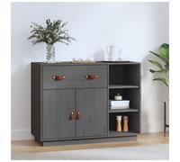 (grey) vidaXL Solid Wood Pine Sideboard Home Organiser Side Cabinet Multi Colours