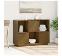 Sideboard Solid Pinewood Honey Brown 110.5x35x80 cm Rustic Large Storage Cabinet