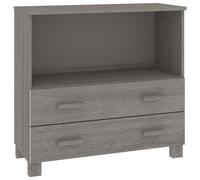 Sideboard White Solid Pinewood & MDF 85x35x80cm 2-Drawer Storage Wood Handles UK