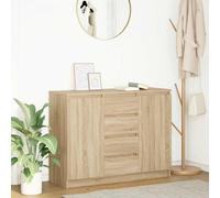 Sideboard Sonoma Oak 100.5x35x76cm Engineered Wood 2 Doors 4 Drawers Storage UK