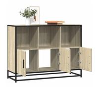 Sideboard Sonoma Oak 100x35x76 cm. Engineered Wood Metal Industrial Storage