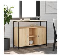Sideboard Sonoma Oak 100x35x80cm Engineered Wood Two-Door Modern Storage Cabinet