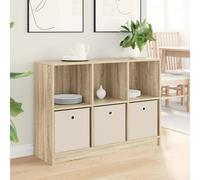 Sideboard Sonoma Oak 102x32x73.5cm Engineered Wood 3 Drawers Modern Ideal Hall