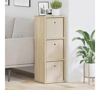 Sideboard Sonoma oak 30.5x27x84.5cm 3-Drawer EngineeredWood Storage Slim Minimal