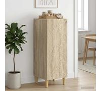 Sideboard Sonoma Oak 33x34.5x90cm Engineered Wood with Eucalyptus Legs Vintage