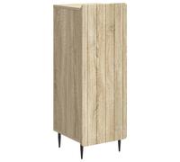 Sideboard Sonoma Oak 34.5x33x92cm Engineered Wood 1-Door Steel Legs Storage Slim