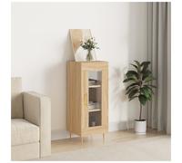 Sideboard Sonoma Oak 34.5x34x90 cm Engineered Wood Gold Handles Modern Storage.