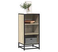 Sideboard Sonoma Oak 35.5x35x76 cm Engineered Wood & Metal Industrial 3-Shelves