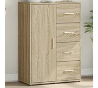 Sideboard Sonoma Oak 60x31x84cm Engineered Wood Slim Storage Cabinet UK Compact