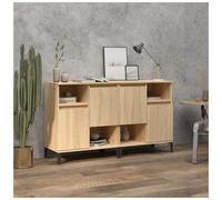 Sideboard Sonoma Oak 60x35x70 cm Engineered Wood 6-Door Black Legs Storage 3pcs