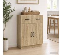 Sideboard Sonoma Oak 66x34.5x87 cm Engineered Wood 1 Drawer 2 Door Storage Slim