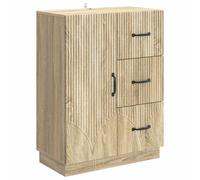 Sideboard Sonoma Oak 66x34.5x87 cm Engineered Wood 3 Drawer Storage Cabinet Slim