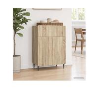 Sideboard Sonoma Oak 66x34.5x92cm Engineered Wood 1 Drawer 2 Doors Black Legs UK