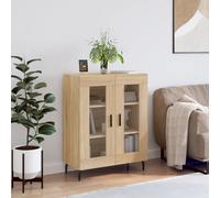 Sideboard Sonoma Oak 69.5x34x90 cm Engineered Wood Glass Doors Metal Feet Large