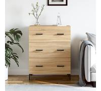Sideboard Sonoma Oak 69.5x34x90 cm. Engineered Wood Metal Feet Storage Cabinet