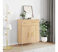 Sideboard Sonoma Oak 69.5x34x90 cm Engineered Wood with Metal Legs Storage Unit