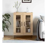 Sideboard Sonoma oak 69.5x34x90cm Engineered Wood 2 Door Compact Minimal Storage