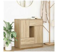 Sideboard Sonoma Oak 70.5x34x74.5cm Engineered Wood 2 Doors 2 Drawers Storage uk