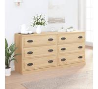 Sideboard Sonoma Oak 70x35.5x67.5cm Engineered Wood 2pc Set Modern Storage Matte