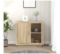 Sideboard Sonoma Oak 80 x 40 x 75 cm Compact Engineered Wood Storage Unit Slim.