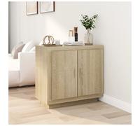 Sideboard Sonoma Oak 80x40x75 cm Engineered Wood 2-Door Compact Storage Hallway