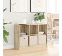 Sideboard Sonoma Oak 88.5x27.5x63.5cm Engineered Wood 3 Drawer Modern Storage UK