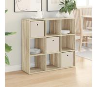 Sideboard Sonoma oak 88.5x29x84.5 cm Engineered wood 3 drawers recessed stylish