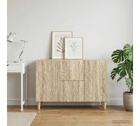 Sideboard Sonoma Oak 89x34.5x60cm Engineered Wood 2 Doors 2 Drawers Modern Slim