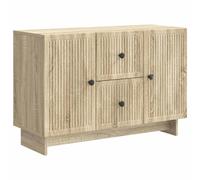 Sideboard Sonoma Oak 89x34.5x60cm Engineered Wood 2 Drawers 2 Doors Knob Handles