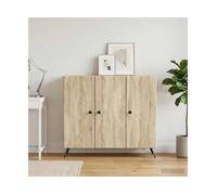 Sideboard Sonoma Oak 89x34.5x80cm Engineered Wood 3-Door Buffet Storage Hallway