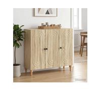 Sideboard Sonoma Oak 89x34.5x80cm Engineered Wood 3-Door Storage Modern Cabinet