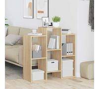 vidaXL 6 Open Shelf Sonoma Oak Sideboard - Size: 90 x 90 x 30cm - Brown - Wilko