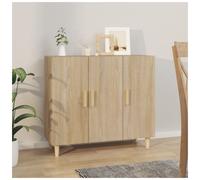 Sideboard Sonoma Oak 90x34x80 cm Engineered Wood Compact Storage Cabinet 2-Doors