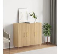 Sideboard Sonoma Oak 90x34x80 cm Engineered Wood Large Cabinet with Metal Legs