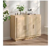 Sideboard Sonoma Oak 92x35x75 cm Engineered Wood Compact 3-Door Storage for Hall