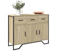 Sideboard Sonoma Oak Black 97x32.5x74.5 cm Engineered Wood Metal Modern Storage