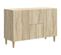 Sideboard Sonoma Oak Engineered Wood 89x34.5x60cm 2 Drawers 2 Doors Tapered Legs