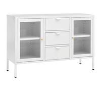 Sideboard Steel&Tempered Glass Storage Book Side Cabinet Multi Colours vidaXL