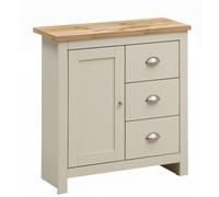 Sideboard Storage Cabinet 1 Door 3 Drawers Oak Effect Top Modern Furniture