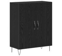 Sideboard Black Oak 69.5 x 34 x 90 cm Engineered Wood Hairpin Legs Modern 2-Door