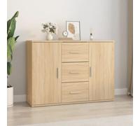vidaXL Sideboard Sonoma Oak 91x29.5x65 cm Engineered Wood