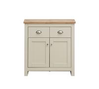 Timber Art Design Lisbon Compact 2 Doors 2 Drawer Sideboard Storage Cabinet Cupboard Cream Oak