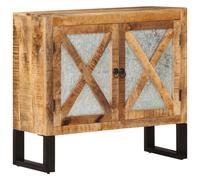 vidaXL Sideboard 80x30x71 cm Solid Rough Wood Mango and Metal