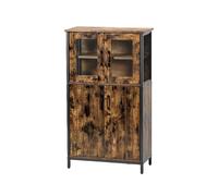 Sideboard, Storage Cabinet, Steel Frame, for Living Room, Kitchen, Rustic Brown
