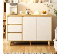 Sideboard Storage Cabinet with 3 Drawers and 2 Doors,Slim Design with Adjustable Shelf,Soft Close Hinges,Solid Wood Legs,for Dining Room,Living Room and Kitchen B