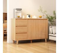 Sideboard Storage Cabinet with 3 Drawers and 2 Doors,Slim Design with Adjustable Shelf,Soft Close Hinges,Solid Wood Legs,for Dining Room,Living Room and Kitchen A