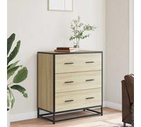 vidaXL Sideboard Sonoma Oak 68x35x76 cm Engineered Wood and Metal