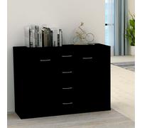 vidaXL Sideboard Black Engineered Wood Storage Cabinet Home Organiser Buffet