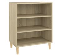 vidaXL Sideboard with 3 Open Shelves - Modern Engineered Wood Storage Cabinet